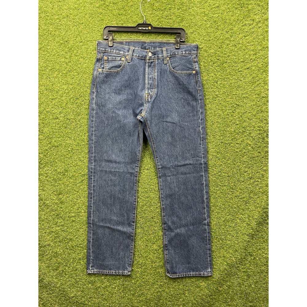 Vintage Levis 501 Jeans Mens 33x30 Dark Wash Denim Workwear Button Fly Causal
